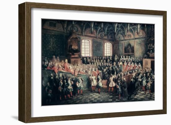 The Seat of Justice in the Parlement of Paris, 1723-Nicolas Lancret-Framed Giclee Print