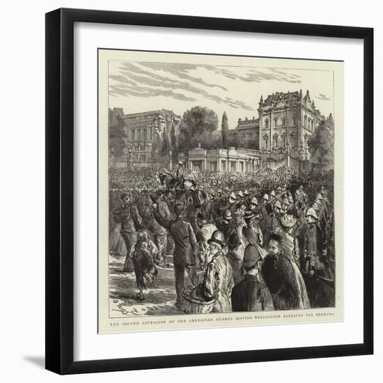 The Second Battalion of the Grenadier Guards Leaving Wellington Barracks for Bermuda-null-Framed Giclee Print