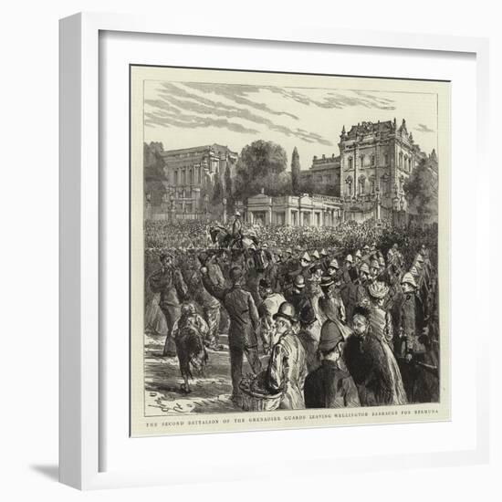 The Second Battalion of the Grenadier Guards Leaving Wellington Barracks for Bermuda-null-Framed Giclee Print