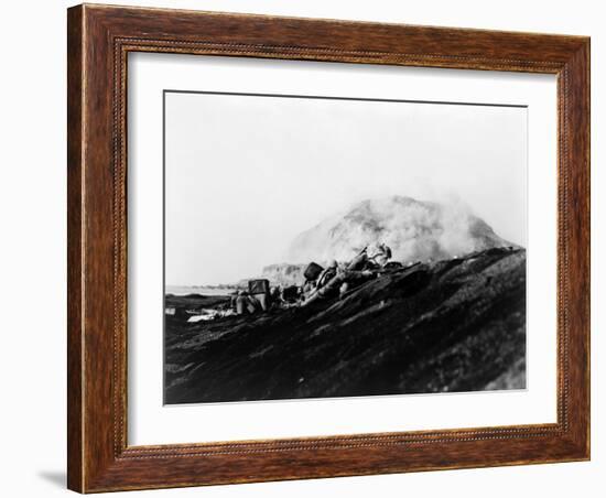 The Second Battalion, Twenty-Seventh Marines Land on Iwo Jima-Bob Campbell-Framed Photo