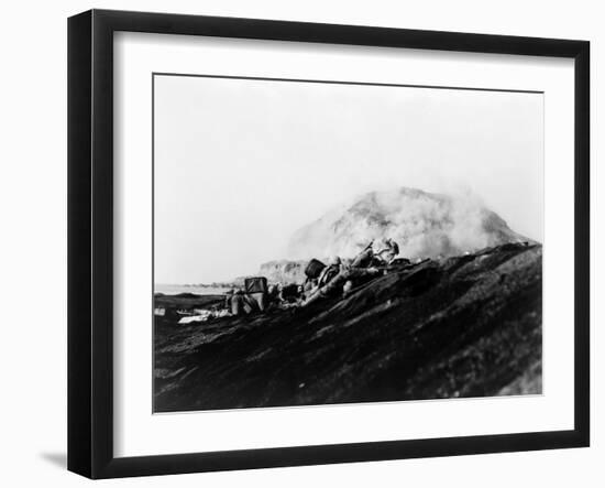 The Second Battalion, Twenty-Seventh Marines Land on Iwo Jima-Bob Campbell-Framed Photo