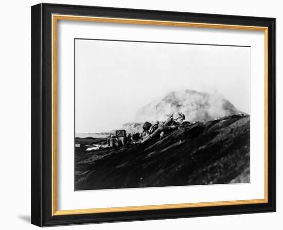 The Second Battalion, Twenty-Seventh Marines Land on Iwo Jima-Bob Campbell-Framed Photo