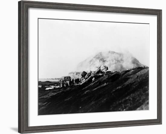 The Second Battalion, Twenty-Seventh Marines Land on Iwo Jima-Bob Campbell-Framed Photo