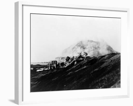 The Second Battalion, Twenty-Seventh Marines Land on Iwo Jima-Bob Campbell-Framed Photo