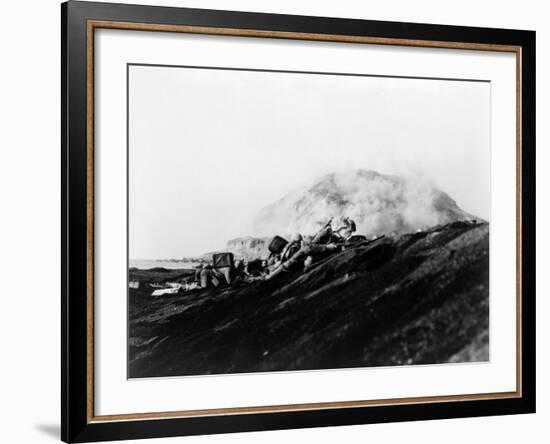 The Second Battalion, Twenty-Seventh Marines Land on Iwo Jima-Bob Campbell-Framed Photo