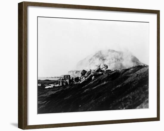 The Second Battalion, Twenty-Seventh Marines Land on Iwo Jima-Bob Campbell-Framed Photo