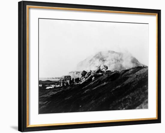 The Second Battalion, Twenty-Seventh Marines Land on Iwo Jima-Bob Campbell-Framed Photo