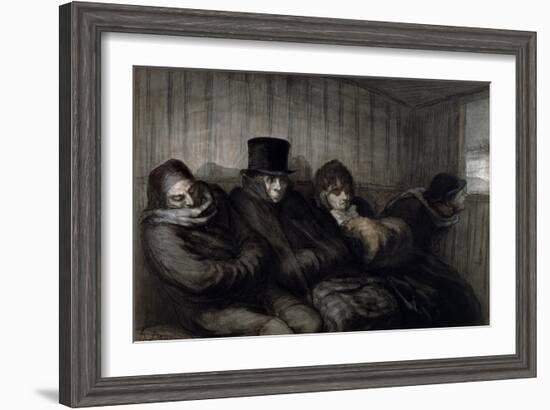 The Second Class Carriage, 1864-Honore Daumier-Framed Giclee Print