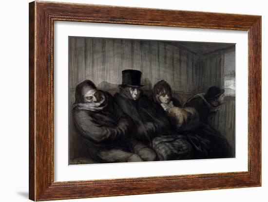 The Second Class Carriage, 1864-Honore Daumier-Framed Giclee Print