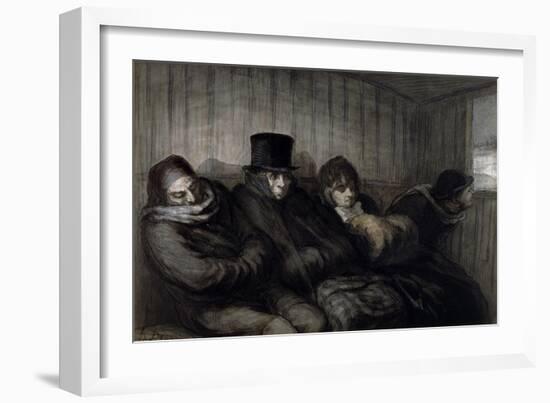 The Second Class Carriage, 1864-Honore Daumier-Framed Giclee Print