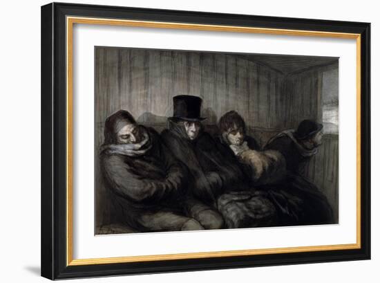 The Second Class Carriage, 1864-Honore Daumier-Framed Giclee Print