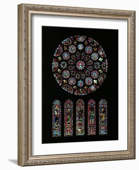 The Second Coming of Christ; Rose Window from the South Transept of Chartres Cathedral-null-Framed Giclee Print