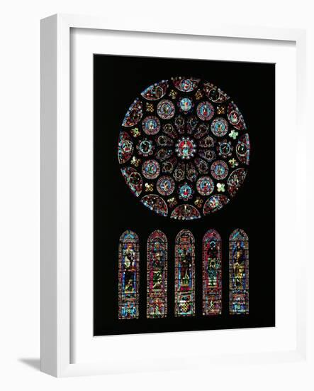 The Second Coming of Christ; Rose Window from the South Transept of Chartres Cathedral-null-Framed Giclee Print