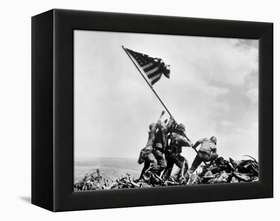 The Second Flag Raising on Iwo Jima on Feb. 23, 1945-null-Framed Stretched Canvas