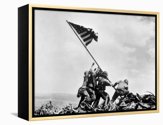 The Second Flag Raising on Iwo Jima on Feb. 23, 1945-null-Framed Stretched Canvas