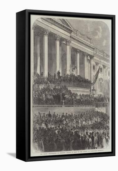 The Second Inauguration of President Lincoln in Front of the Capitol at Washington-null-Framed Premier Image Canvas