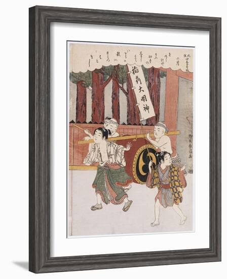 The Second Month' from the Series 'Customs of Poets in the Four Seasons'-Suzuki Harunobu-Framed Giclee Print