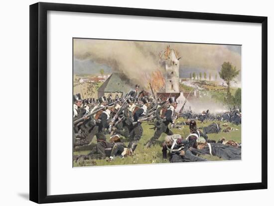 The Second Prussian Regiment Attacks at Plancenoit-null-Framed Art Print