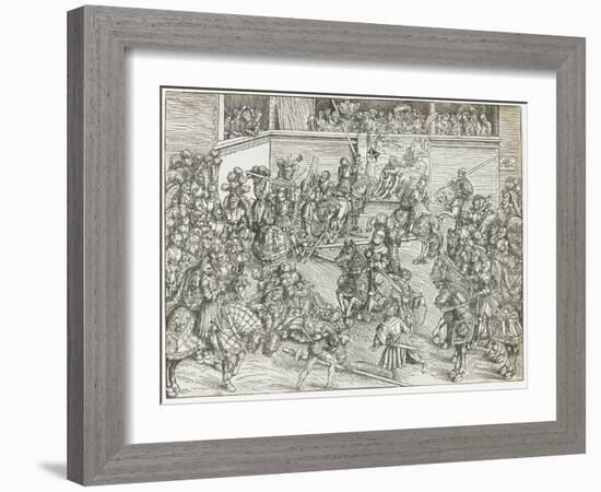 The Second Tournament with Tapestry of Samson and the Lion, 1509-Lucas Cranach the Elder-Framed Giclee Print