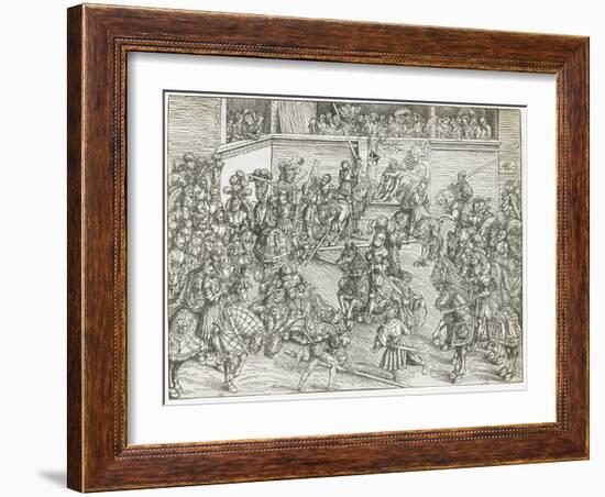 The Second Tournament with Tapestry of Samson and the Lion, 1509-Lucas Cranach the Elder-Framed Giclee Print