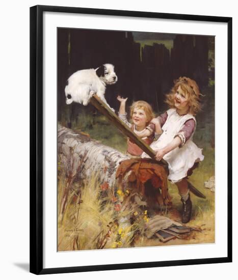 The See-Saw (Happy Days)-Arthur Elsley-Framed Premium Giclee Print