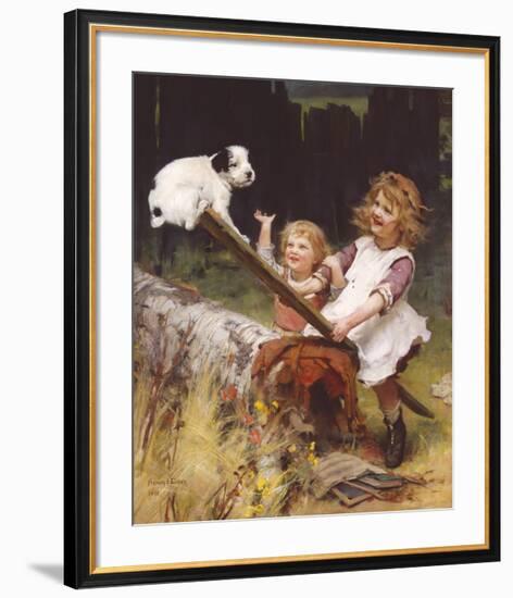 The See-Saw (Happy Days)-Arthur Elsley-Framed Premium Giclee Print