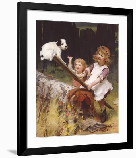 The See-Saw (Happy Days)-Arthur Elsley-Framed Premium Giclee Print