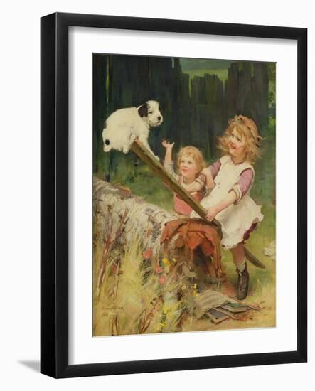 The Seesaw, 1891 (Oil on Canvas)-Arthur John Elsley-Framed Giclee Print