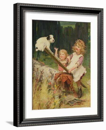 The Seesaw, 1891 (Oil on Canvas)-Arthur John Elsley-Framed Giclee Print