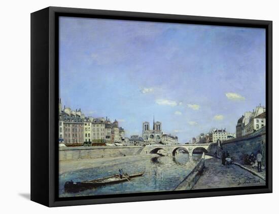 The Seine and Notre Dame in Paris, 1864-Johan Barthold Jongkind-Framed Premier Image Canvas