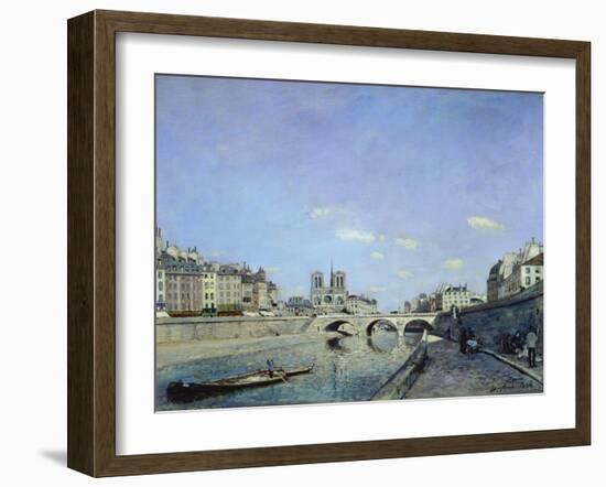 The Seine and Notre Dame in Paris, 1864-Johan Barthold Jongkind-Framed Giclee Print