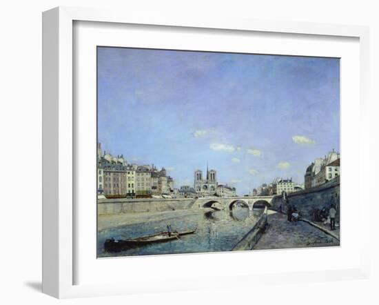 The Seine and Notre Dame in Paris, 1864-Johan Barthold Jongkind-Framed Giclee Print