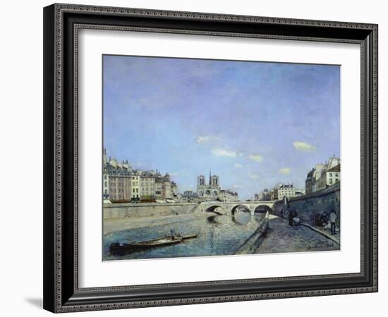 The Seine and Notre Dame in Paris, 1864-Johan Barthold Jongkind-Framed Giclee Print