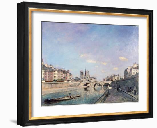 The Seine and Notre-Dame in Paris, 1864-Johan Barthold Jongkind-Framed Giclee Print