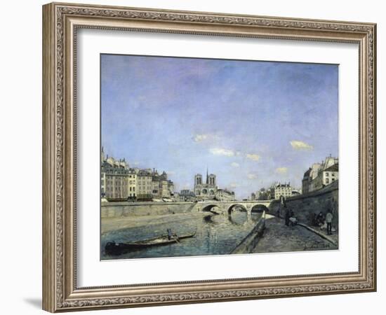 The Seine and Notre, Dame in Paris, c.1864-Johan-Barthold Jongkind-Framed Giclee Print