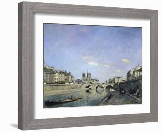 The Seine and Notre, Dame in Paris, c.1864-Johan-Barthold Jongkind-Framed Giclee Print