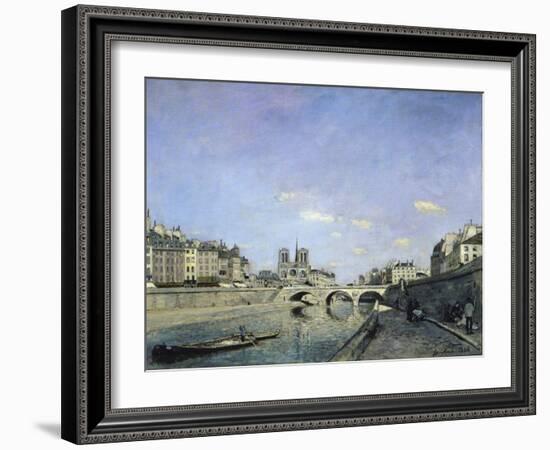 The Seine and Notre, Dame in Paris, c.1864-Johan-Barthold Jongkind-Framed Giclee Print