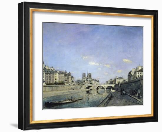 The Seine and Notre, Dame in Paris, c.1864-Johan-Barthold Jongkind-Framed Giclee Print