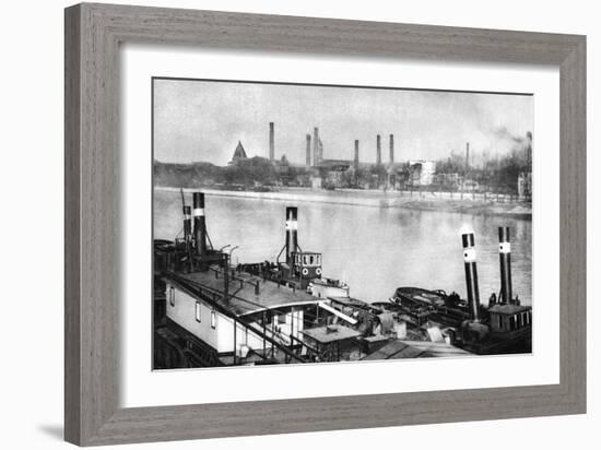 The Seine and the Quays at Bercy, Paris, 1931-Ernest Flammarion-Framed Giclee Print