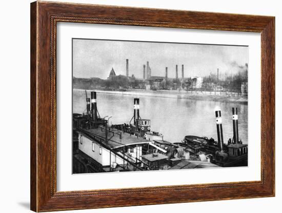 The Seine and the Quays at Bercy, Paris, 1931-Ernest Flammarion-Framed Giclee Print