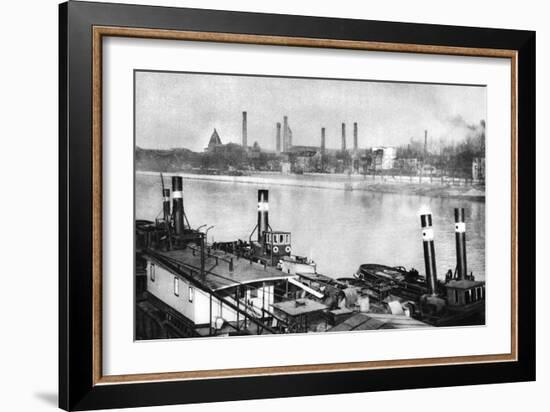 The Seine and the Quays at Bercy, Paris, 1931-Ernest Flammarion-Framed Giclee Print