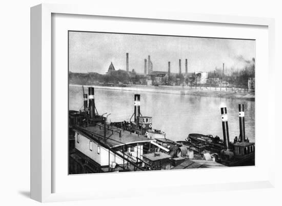 The Seine and the Quays at Bercy, Paris, 1931-Ernest Flammarion-Framed Giclee Print