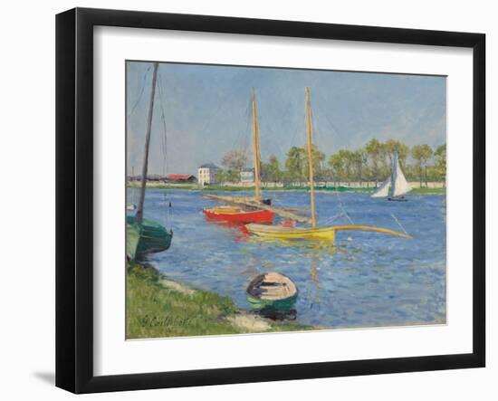 The Seine at Argenteuil, 1882 (Oil on Canvas)-Gustave Caillebotte-Framed Giclee Print