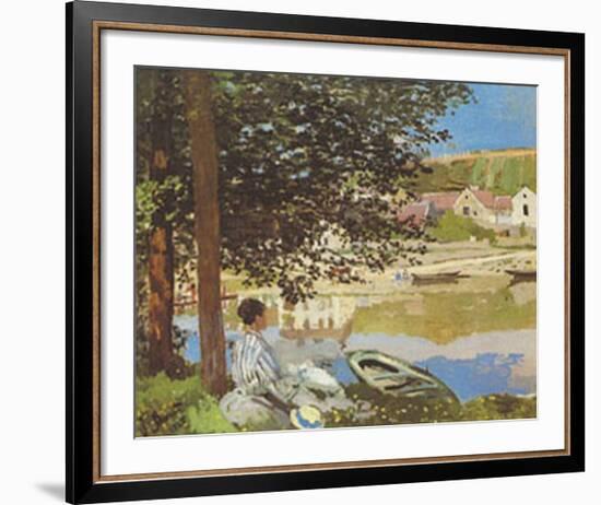 The Seine at Bennecourt-Claude Monet-Framed Art Print