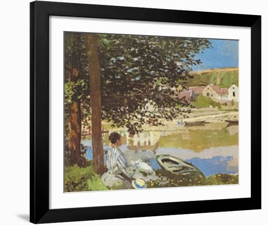 The Seine at Bennecourt-Claude Monet-Framed Art Print