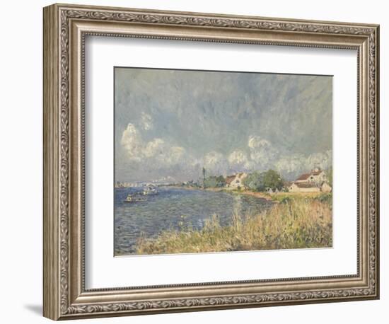 The Seine at Billancourt, 1877 (Oil on Canvas)-Alfred Sisley-Framed Giclee Print