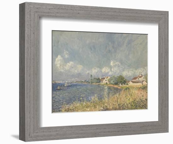 The Seine at Billancourt, 1877 (Oil on Canvas)-Alfred Sisley-Framed Giclee Print