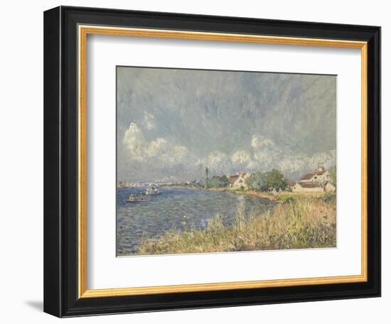 The Seine at Billancourt, 1877 (Oil on Canvas)-Alfred Sisley-Framed Giclee Print