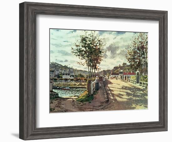 The Seine at Bougival, 1869-Claude Monet-Framed Giclee Print