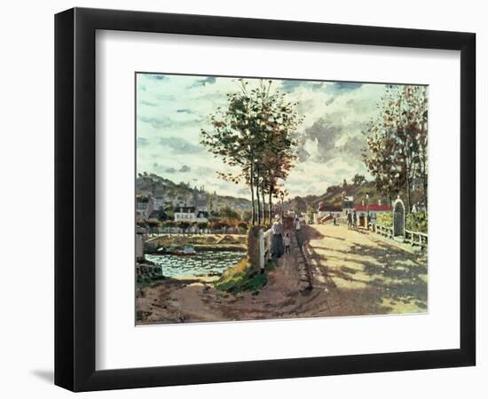 The Seine at Bougival, 1869-Claude Monet-Framed Giclee Print